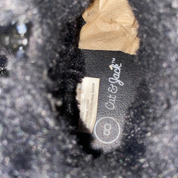 CAT & JACK Toddle Black Faux Fur lined Winter Boots with Zipper Sz 8 Kids Shoes - Picture 8 of 10